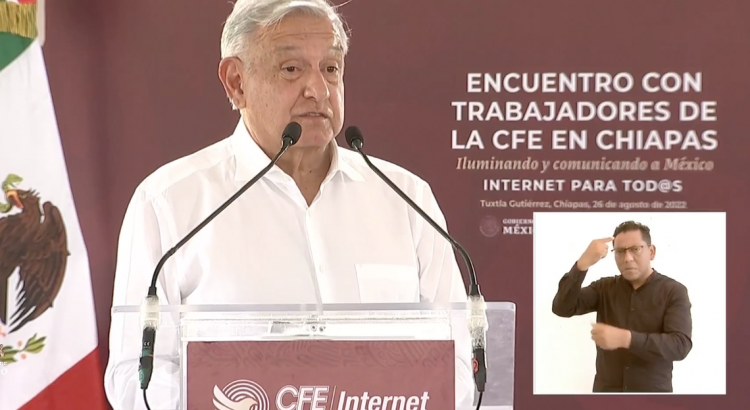 Se llevará internet a través de CFE a pueblos marginados de Chiapas: AMLO