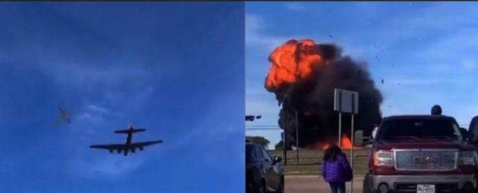 Chocan dos aviones durante un espectáculo aéreo en Dallas, Texas