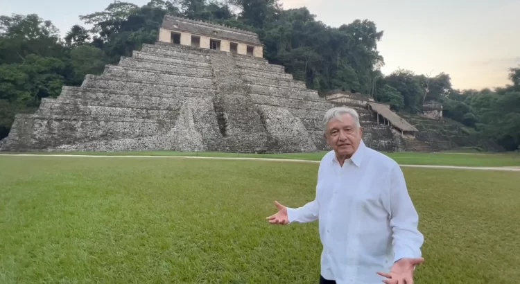 El presidente de México envió mensaje de año nuevo desde Palenque, Chiapas