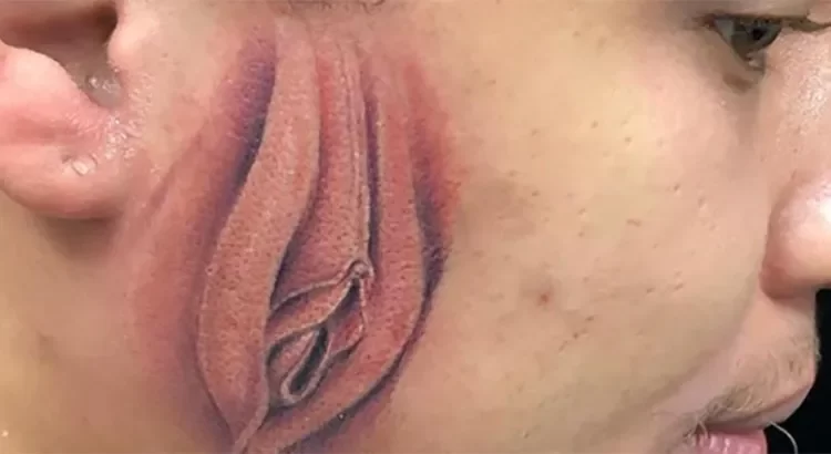 Pidió le tatuaran una vagina en la cara