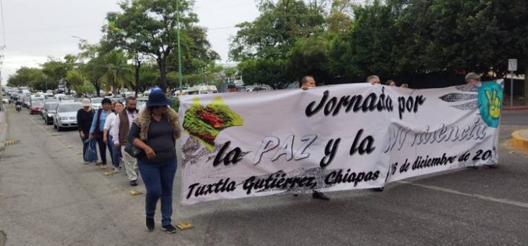 Organizaciones sociales marchan en Chiapas exigiendo paz y justicia ante la violencia