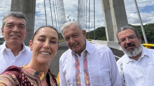 AMLO y Claudia Sheinbaum inauguran el puente atirantado de La Concordia