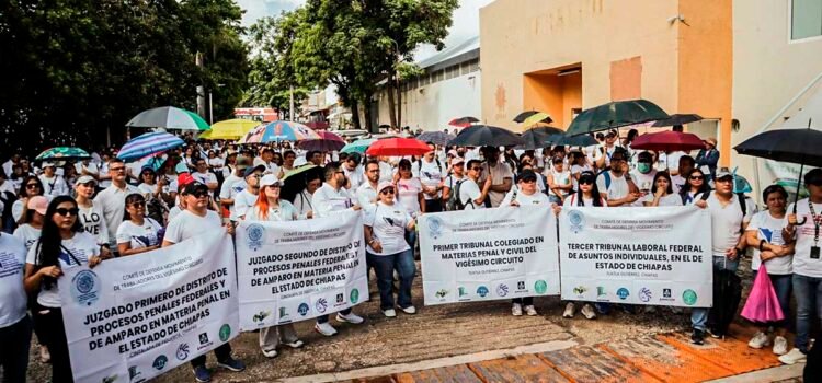 Manifestación en Chiapas: Trabajadores del PJF se oponen a la reforma judicial