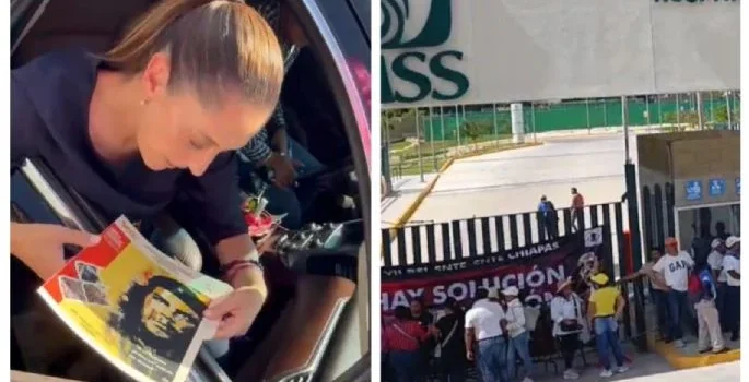 Profesores de la CNTE interrumpen visita de la presidenta en Chiapas