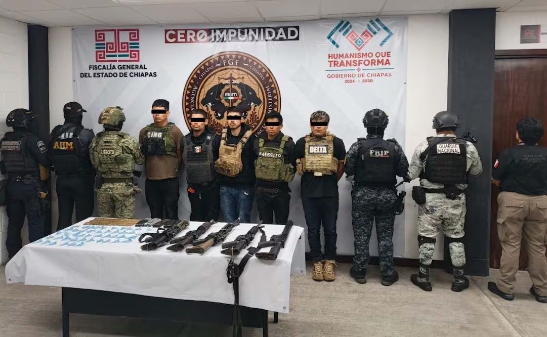 Detienen a presuntos integrantes del CJNG y Cártel de Sinaloa en Chiapas