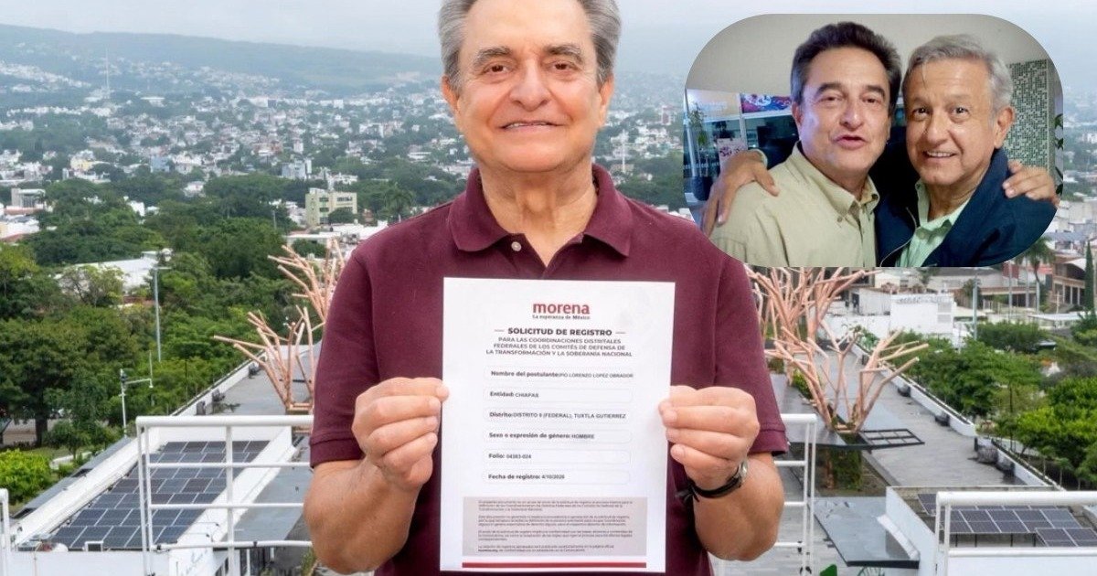 Pío López Obrador se registra en Morena para buscar diputación federal por Chiapas