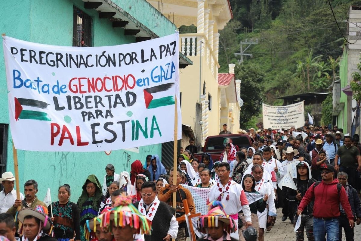 Colectivos de Chiapas se movilizan para exigir el fin del genocidio en Gaza